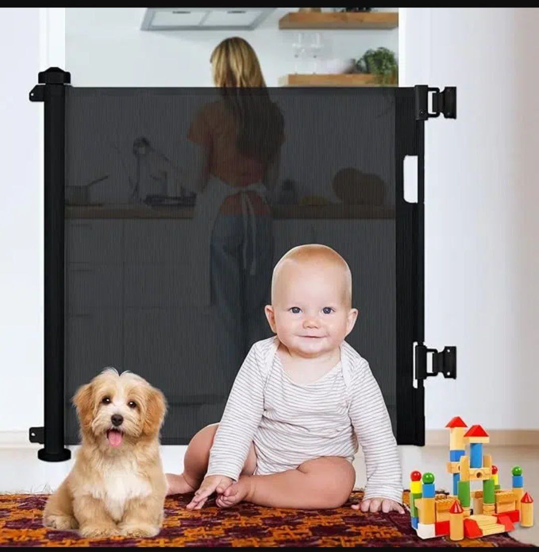 بوابة أمان قابلة للسحب للأطفال والحيوانات الأليفة