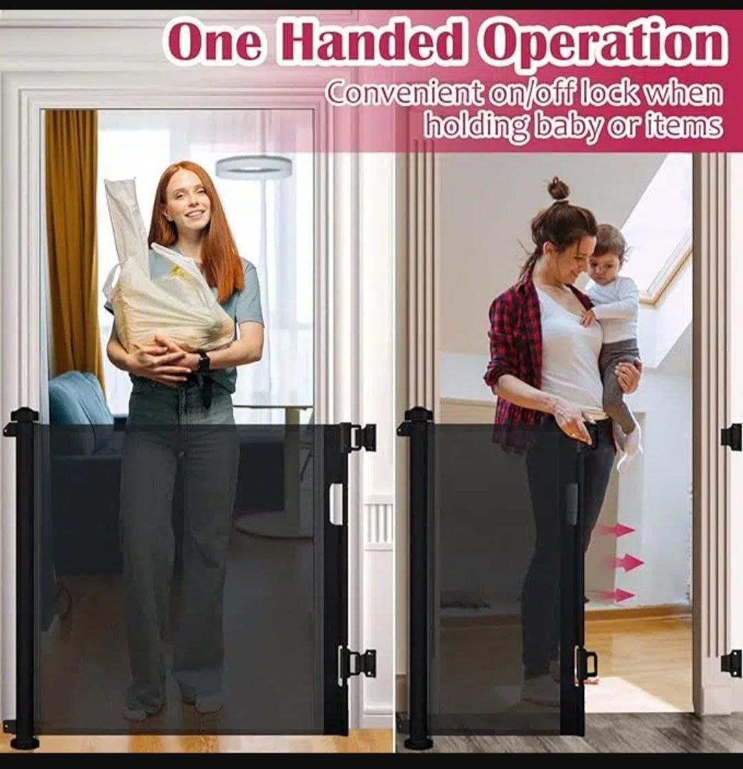 بوابة أمان قابلة للسحب للأطفال والحيوانات الأليفة